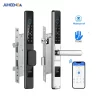 Waterproof Sliding Door Smart Lock TTLock App Alexa Fingerprint Digital Code RFID Card Anti-Lock Aluminum Glass Electronic Lock